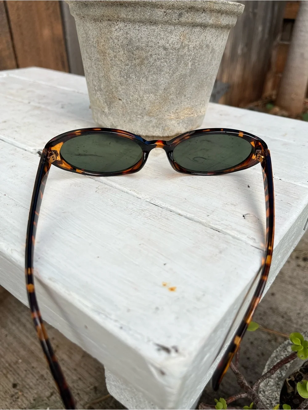 Tortoiseshell Oval Women’s Sunglasses - Brown Frames with Green Lenses